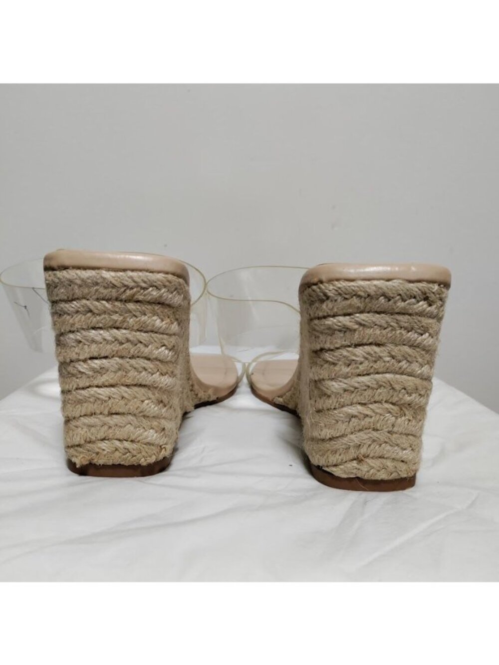 Zara Wedge Espadrille 9-10 Summer Citywear Clear And Nude Wedges Beige 10 - Picture 10 of 11